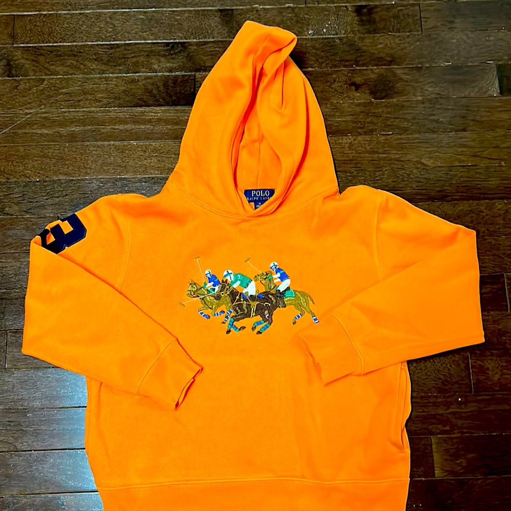 Ralph Lauren Polo, pullover hoodie, Kids M (10-12), Orange